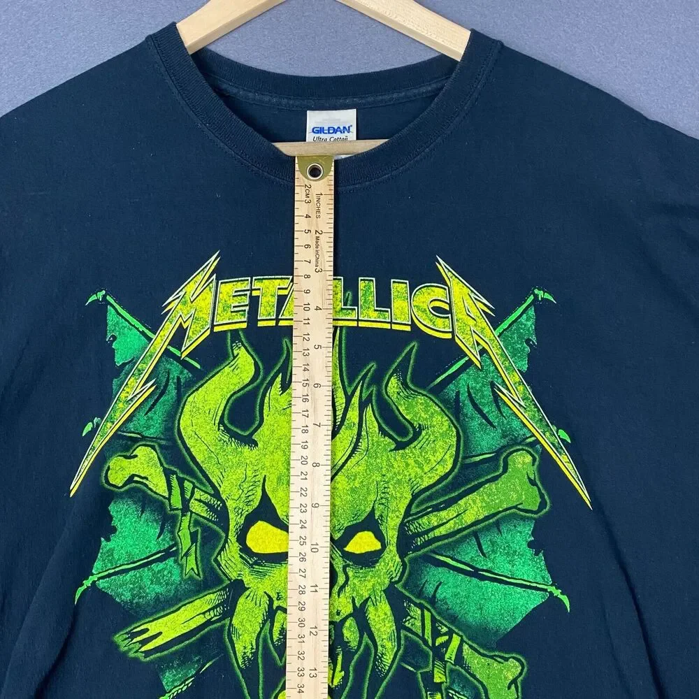Metallica Club 2015 Shirt Men XL Green Graphic Ultra Cotton Rock Metal Thrash - Picture 9 of 10
